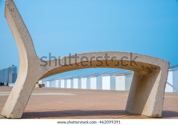 Concrete Chair Sea Promenade Ostend Belgium Stock Photo Edit Now