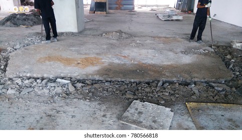 Concrete Chipping Work Sitewastage Constructionremoving Excess Stock ...