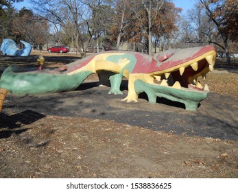 Concrete Crocodile At Gage Park Topeka