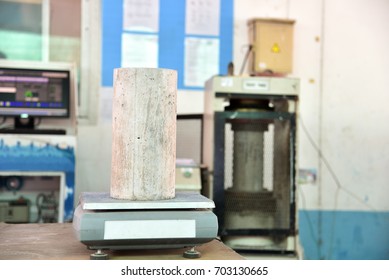 Concrete Cylinder Testing For Compressive Strength In Laboratory University Civil Engineering Department Section  