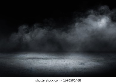 concrete floor and smoke background