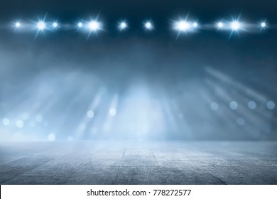 Concrete floor with white lamp spotlight for background - Shutterstock ID 778272577