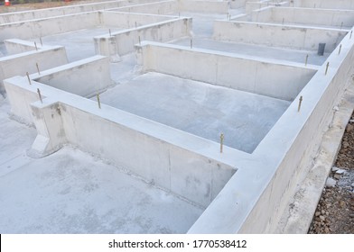 Concrete foundation for new house.