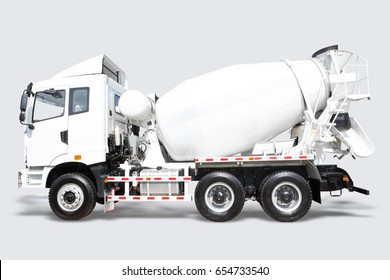 A Concrete mixer Delivery Truck isolated on white background with clipping path