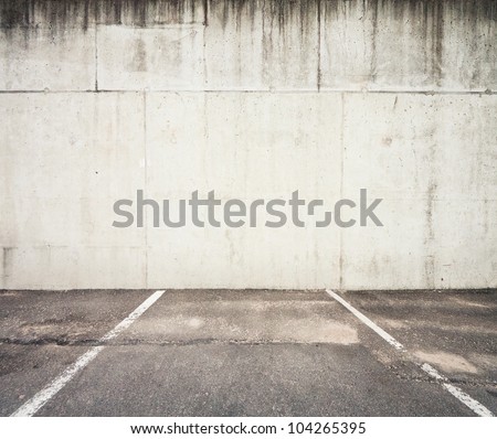 Concrete parking lot wall