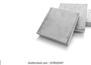 Concrete Paving Slab In Square Shape On White Background