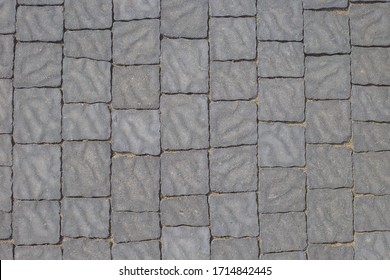 Concrete Paving Slabs Like To Advertise Background Texture. Stone Pavers Top View