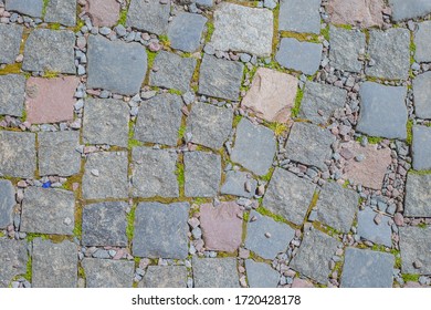 Concrete Paving Slabs Like To Advertise Background Texture. Stone Pavers Top View