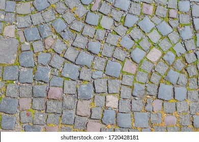 Concrete Paving Slabs Like To Advertise Background Texture. Stone Pavers Top View