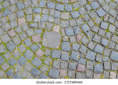 Concrete Paving Slabs Like To Advertise Background Texture. Stone Pavers Top View
