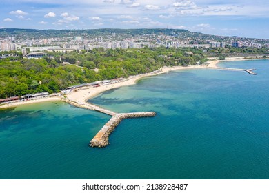 Concrete pier at a beach in Varna, Bulgaria