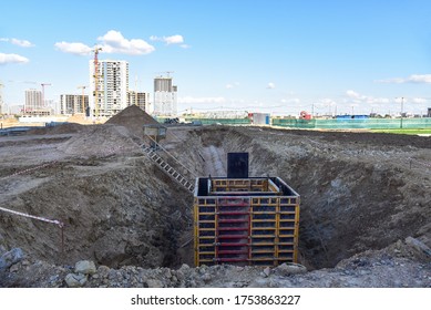 Concrete Pile Formwork Frame Construct Stormwater Stock Photo ...