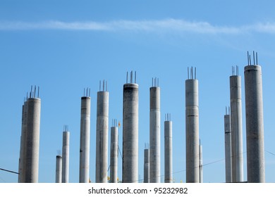 concrete pillar against blue sky