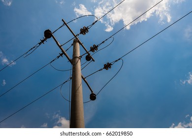 Concrete Pillar Post Transmission Electrical Energy Stock Photo (Edit ...