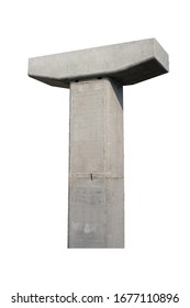 Concrete Pillar of Skytrain Construction Isolated