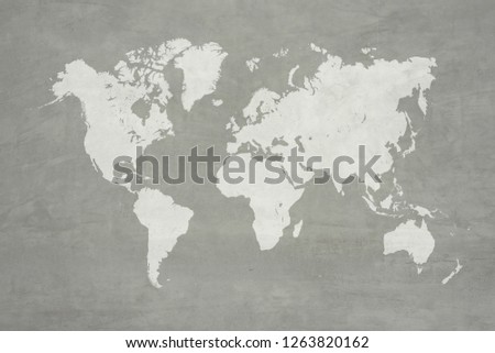 Concrete plaster cement polishing loft style wall or floor texture abstract texture surface background use for background with world map