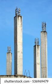 Concrete poles under construction - Shutterstock ID 536969479
