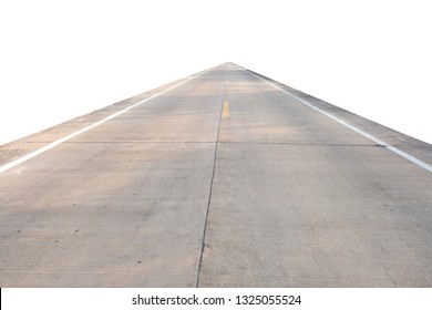 Concrete Road On White Background.