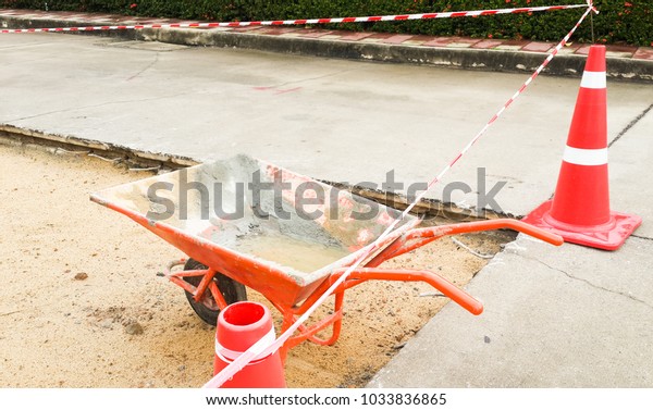 Concrete road\
repair