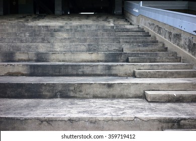 Concrete Seating Stand At Horse Racing Track.