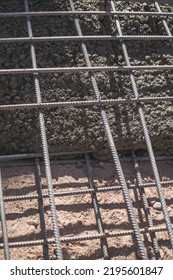 Concrete Slab Foundation In Construction Site