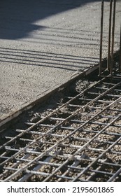 Concrete Slab Foundation In Construction Site