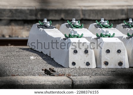 Concrete sleepers prepared for railway renovation works
