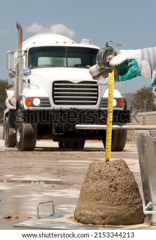 concrete slump test with an abraham come with a premix truck