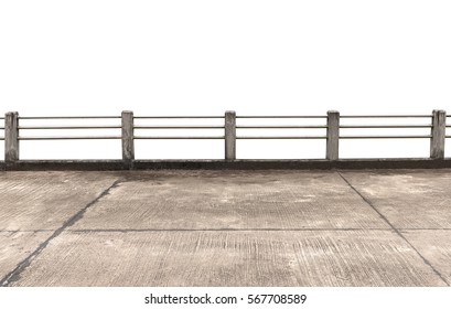 concrete and stainless steel fence construction isolated on white background. - Powered by Shutterstock