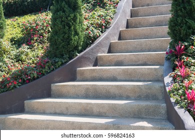 Concrete Stairs In The Garden