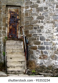 Concrete Stairs Metal Handrail Lead Rusty Stock Photo 95353234 ...