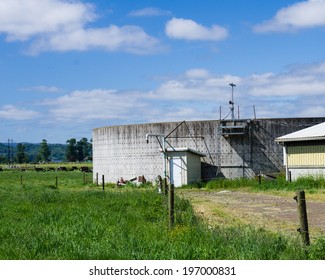 A Concrete Storage Tank For Liquid Manure On A Farm