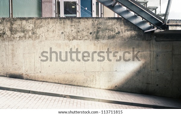 Concrete street\
wall