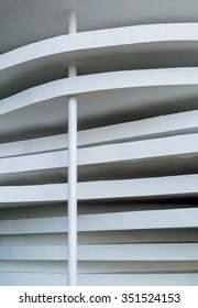 the concrete structure of the building