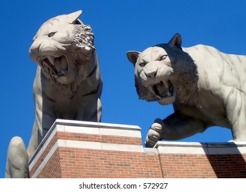 Concrete Tigers At Comerica Park In Detroit