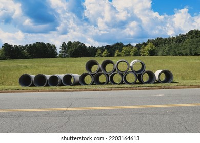 Concrete Tubes To Be Used In The Construction Of An Apartment Building In Innsbrook, VA