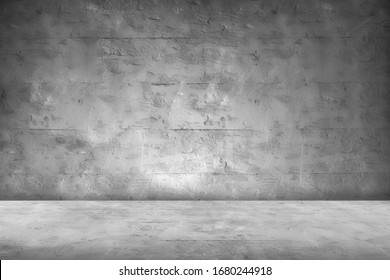 Concrete Wall Background Scene Dark Empty Room With Cement Floor With Space For Text Or Image