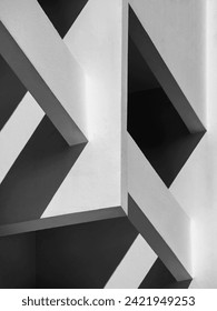 Concrete wall white cement geometric form shade shadow Architecture details 