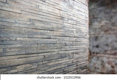 Concrete Wood Stamp Pattern Texture Background Architecture Detail. White Wood, Wooden Wall.
 