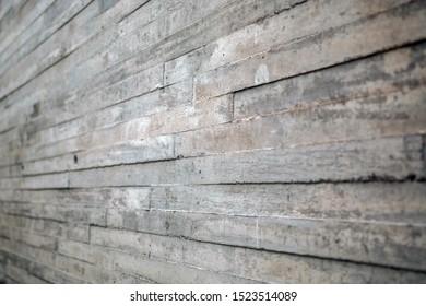 Concrete Wood Stamp Pattern Texture Background Architecture Detail. White Wood.
 