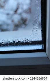 Condensation On Window Glass In The Apartment.