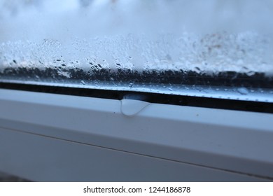 Condensation On Window Glass In The Apartment.