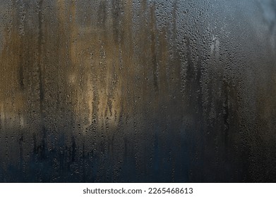 Condensation water drops on the window, wet glass