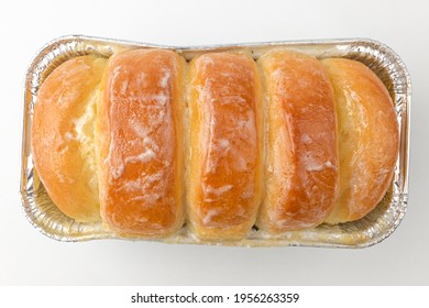 Condensed Milk Bread On A White Background