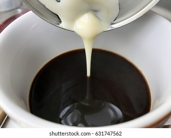 Condensed Milk With Coffee Close Up