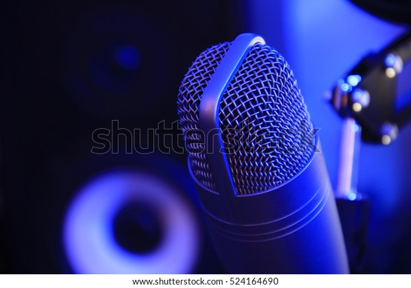 Condenser\
microphone. Condenser microphone. Neon light\
1
