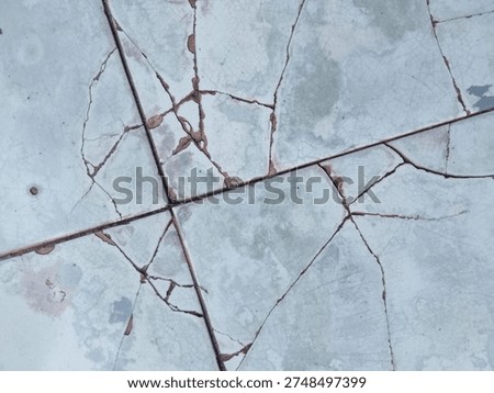 the condition of the ceramic floor was seriously damaged. You can see large cracks running across the surface