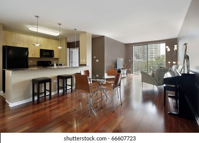 Condo With Open Floor Plan And Granite Kitchen Counter Top