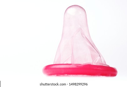 Condom on isolated white background.