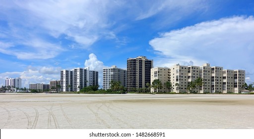 Condos and timeshares on Fort Myers Beach, Florida, USA.